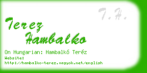 terez hambalko business card
